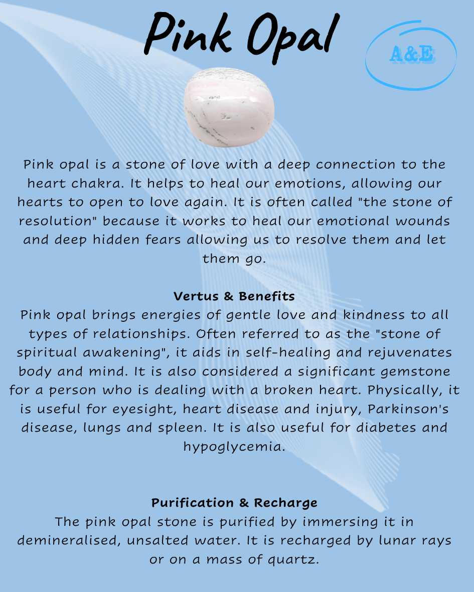 Descriptive Cards -Precious Stones & Crystals -Pink Opal