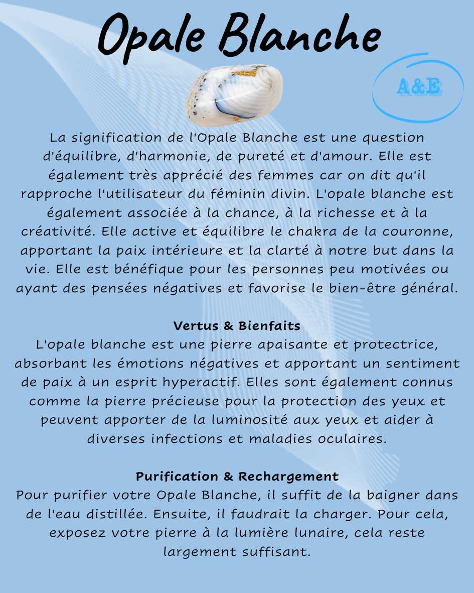 Descriptive Cards -Precious Stones & Crystals -White Opal