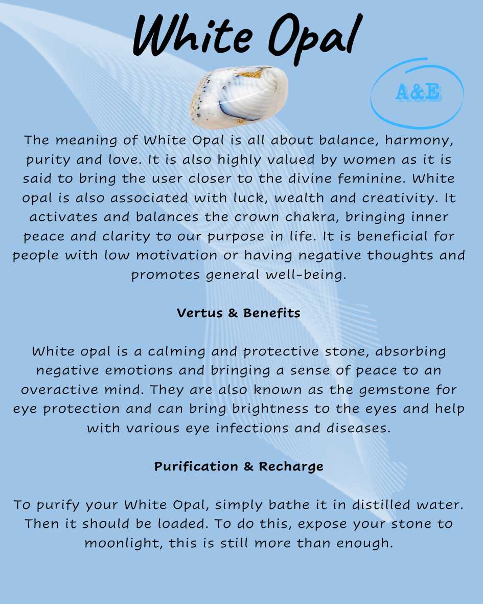 Descriptive Cards -Precious Stones & Crystals -White Opal