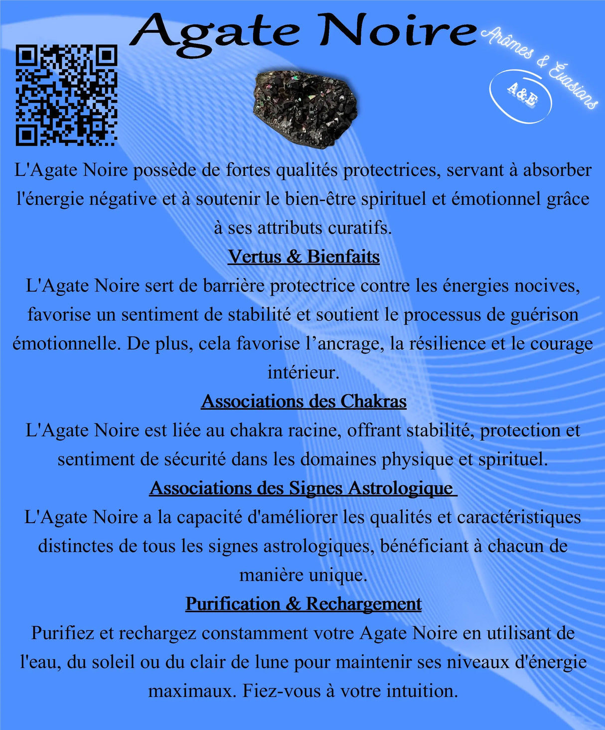 Descriptive Cards - Precious Stones & Crystals - Black Agate