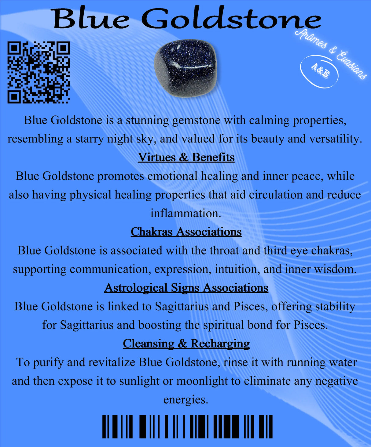 Descriptive Cards - Precious Stones & Crystals - Blue Goldstone