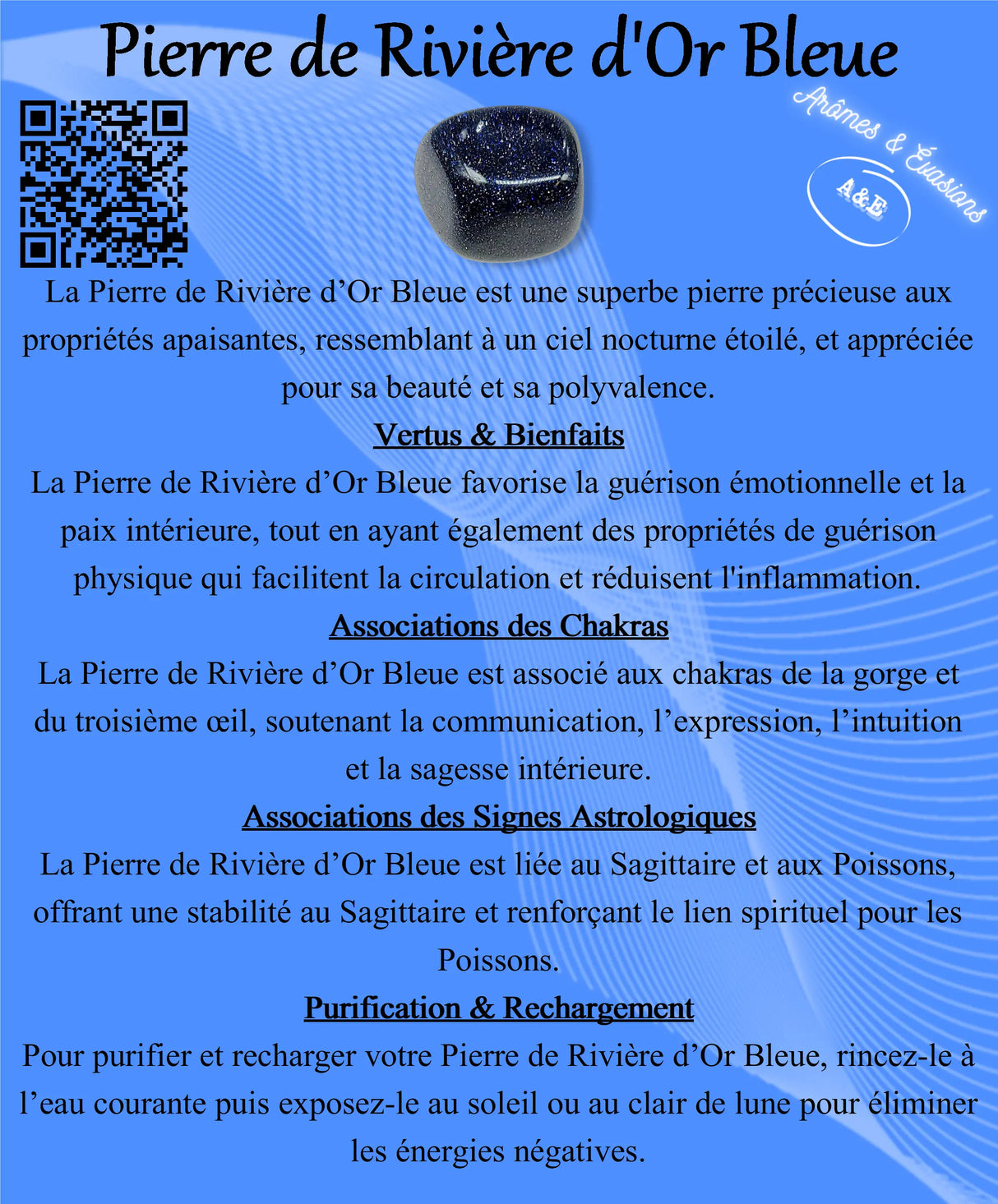 Descriptive Cards - Precious Stones & Crystals - Blue Goldstone