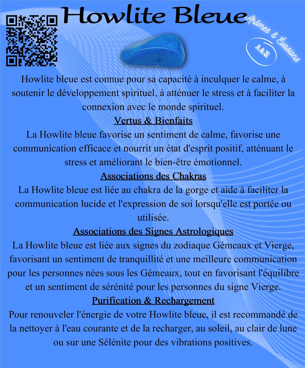 Descriptive Cards - Precious Stones & Crystals - Blue Howlite