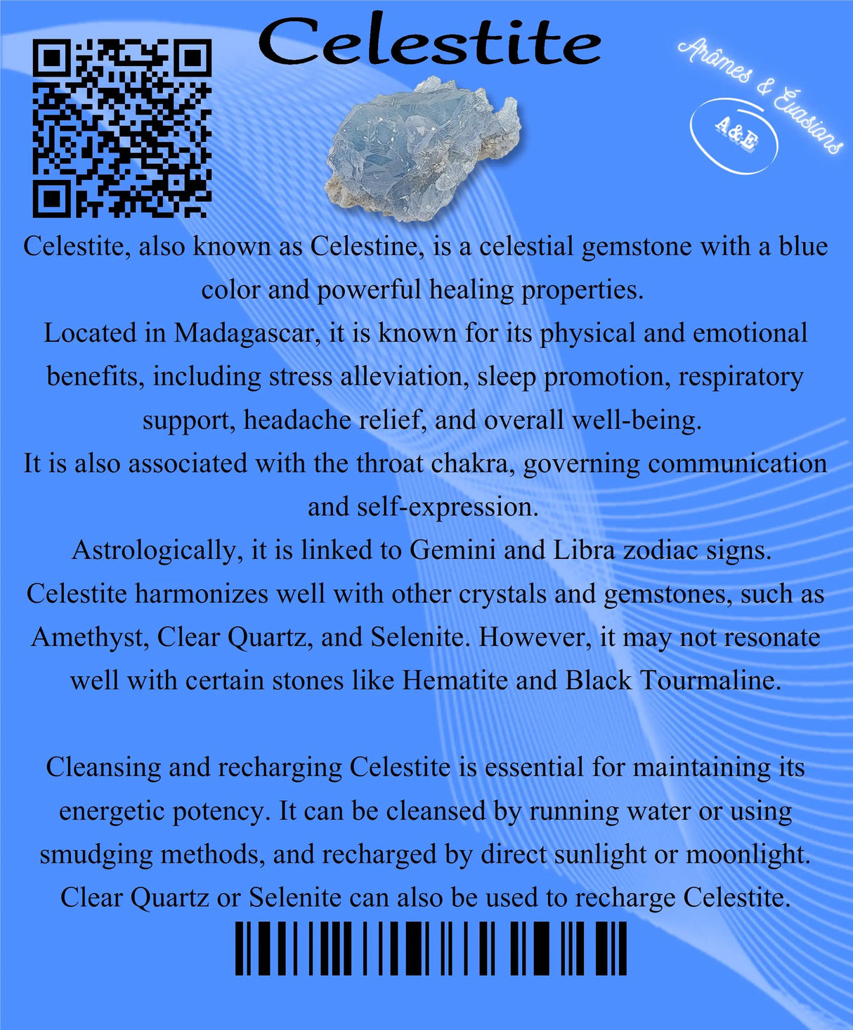 Descriptive Cards - Precious Stones & Crystals - Celestite
