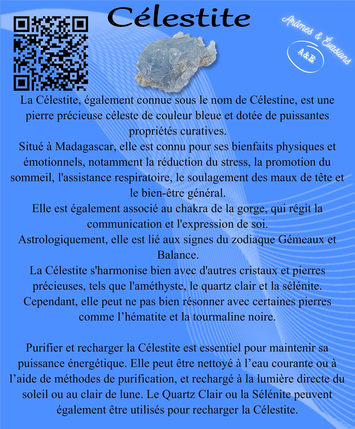 Descriptive Cards - Precious Stones & Crystals - Celestite