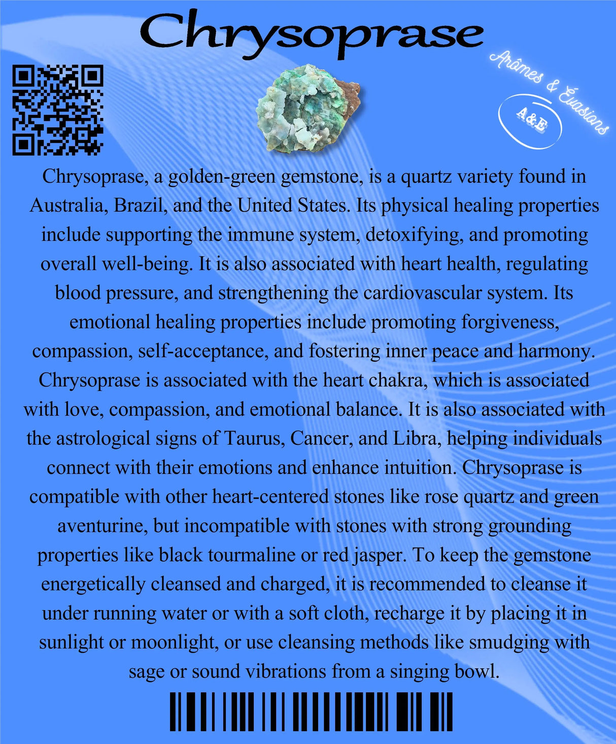 Descriptive Cards - Precious Stones & Crystals - Chrysoprase
