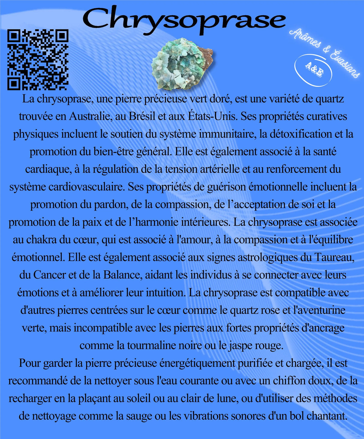 Descriptive Cards - Precious Stones & Crystals - Chrysoprase