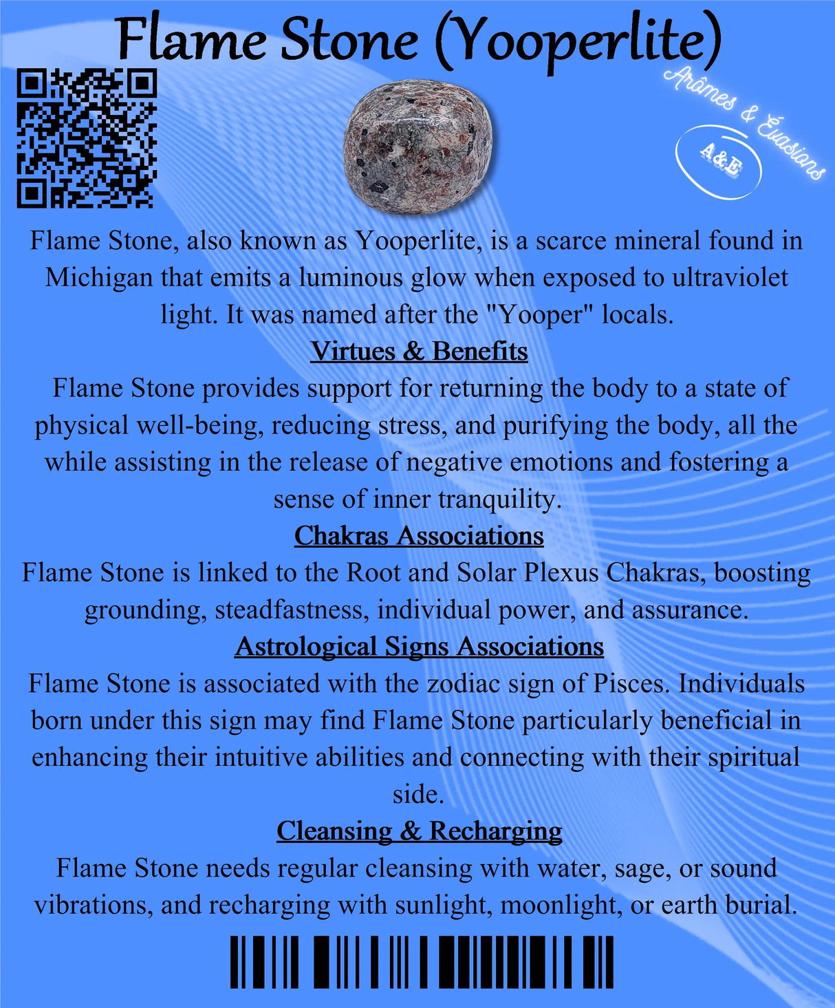 Descriptive Cards - Precious Stones & Crystals - Flame Stone
