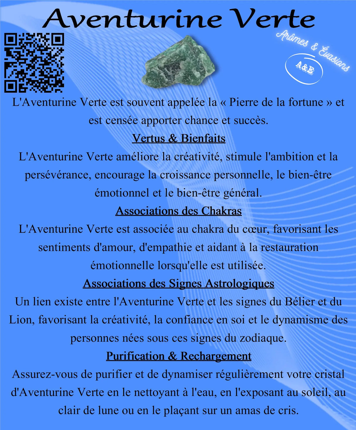 Descriptive Cards - Precious Stones & Crystals - Green Aventurine