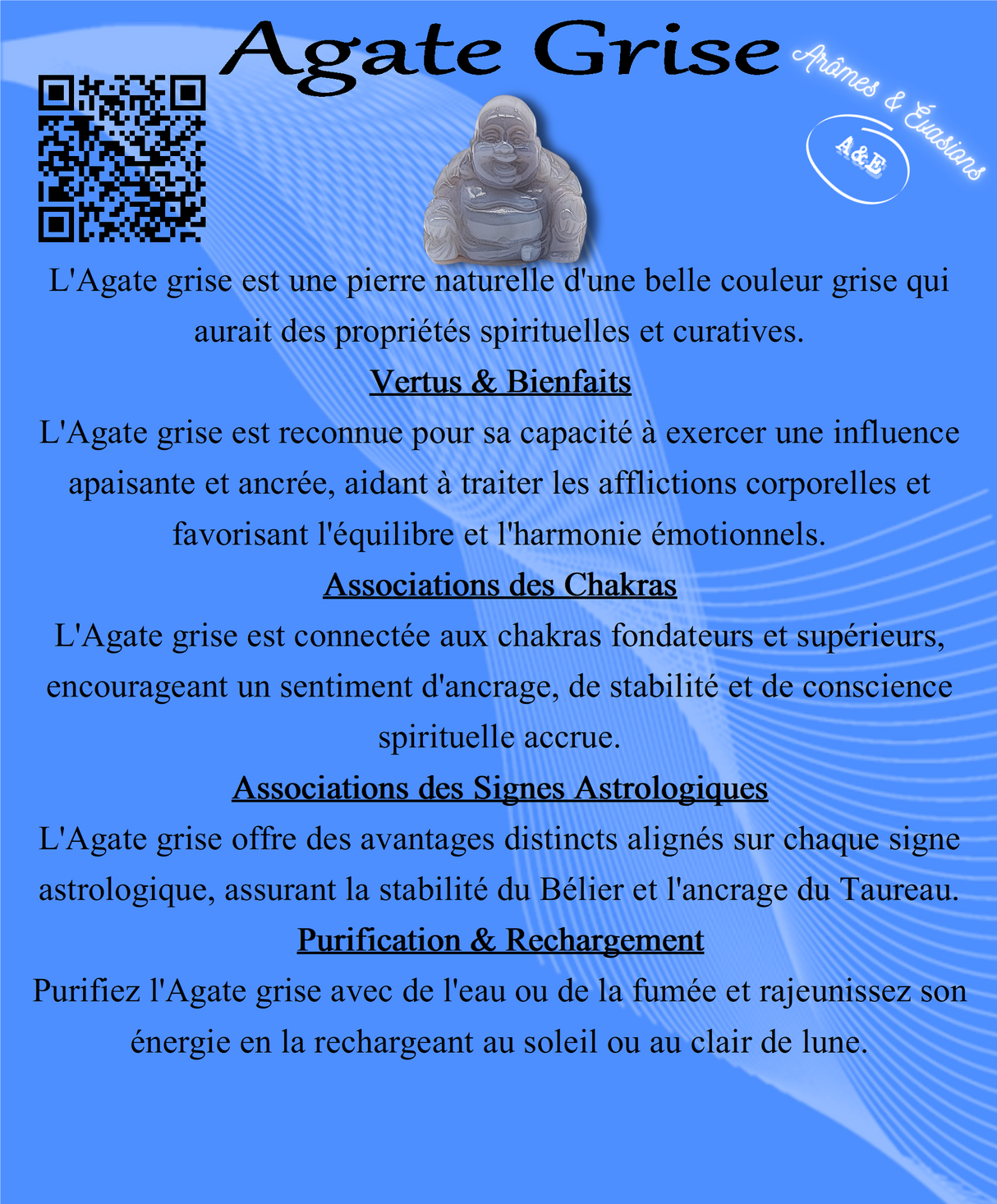 Descriptive Cards - Precious Stones & Crystals - Grey Agate