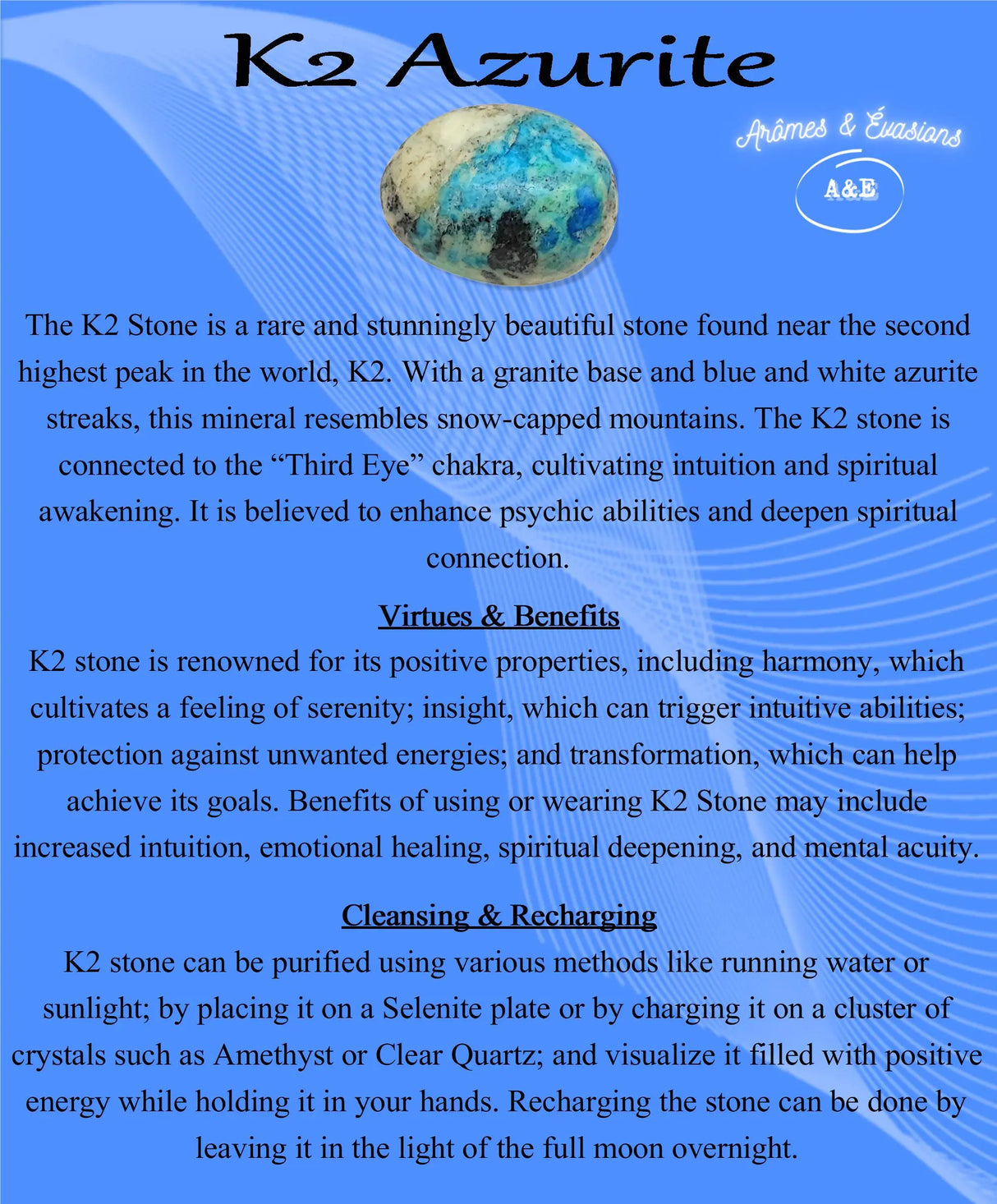 Descriptive Cards - Precious Stones & Crystals - K2 Azurite