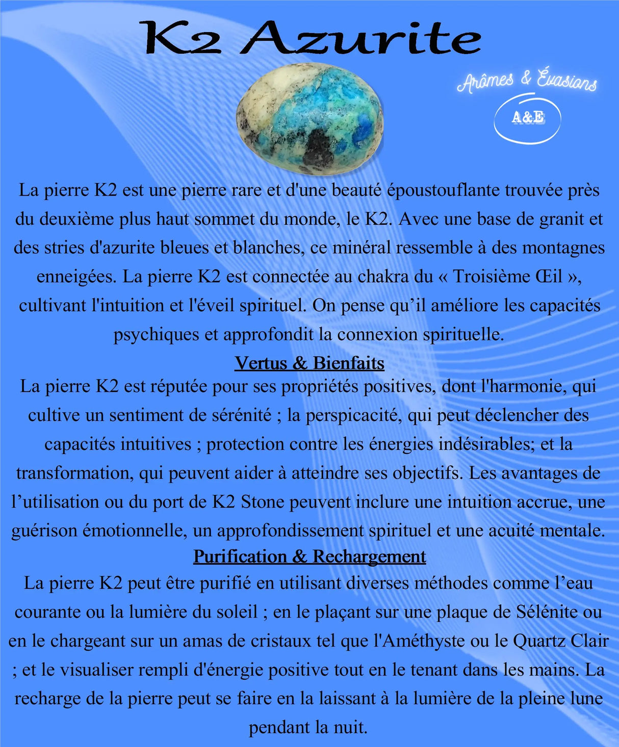 Descriptive Cards - Precious Stones & Crystals - K2 Azurite