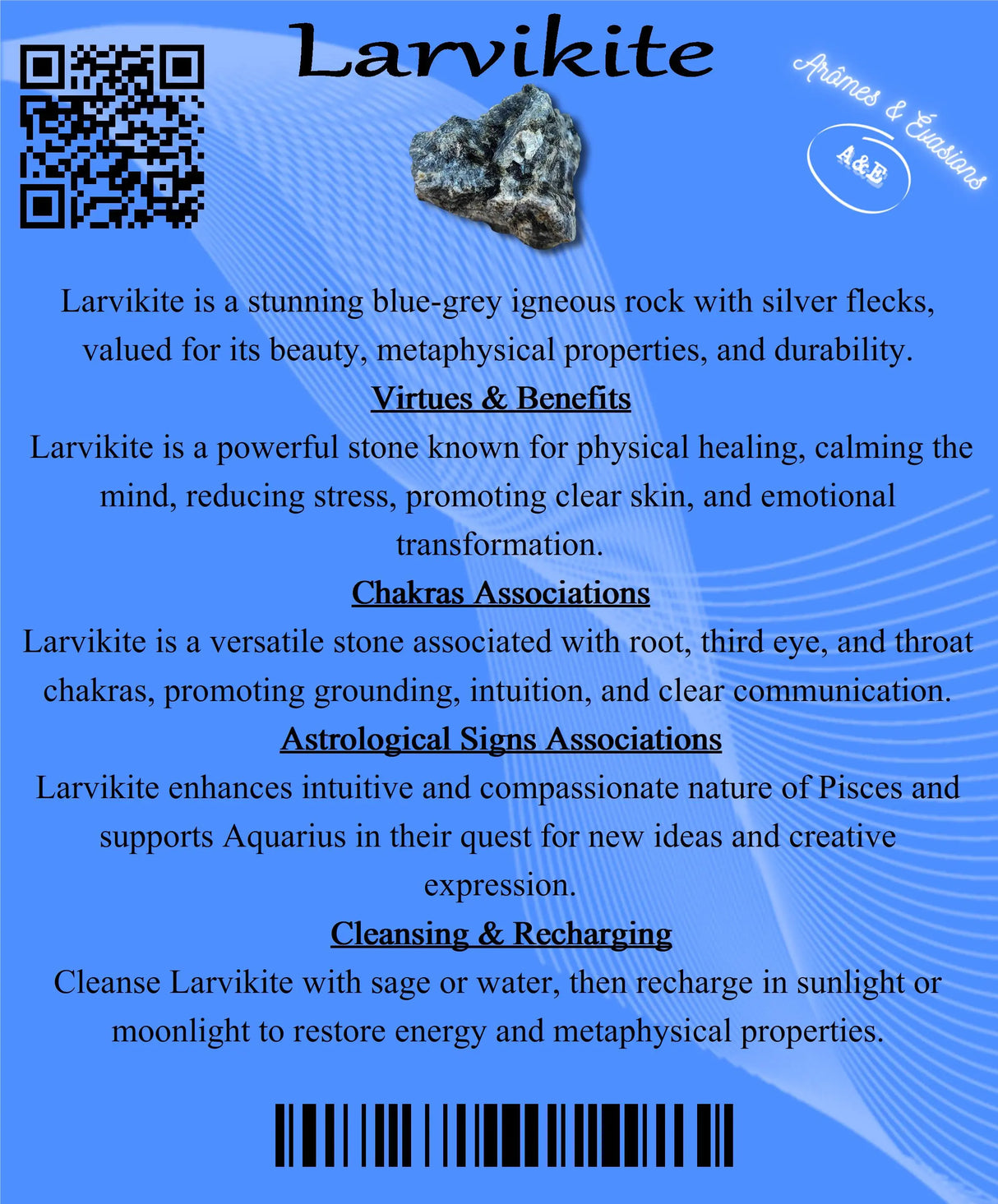 Descriptive Cards - Precious Stones & Crystals - Larvikite