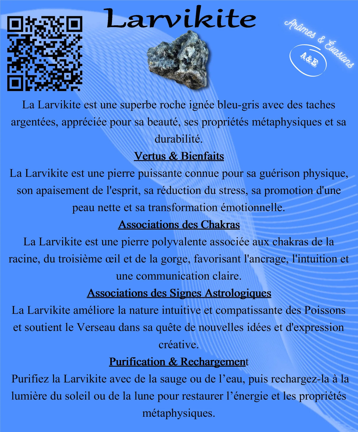 Descriptive Cards - Precious Stones & Crystals - Larvikite