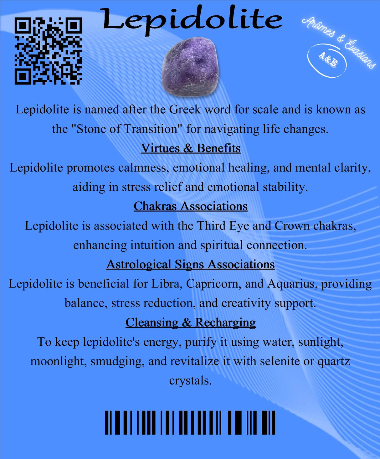 Descriptive Cards - Precious Stones & Crystals - Lepidolite