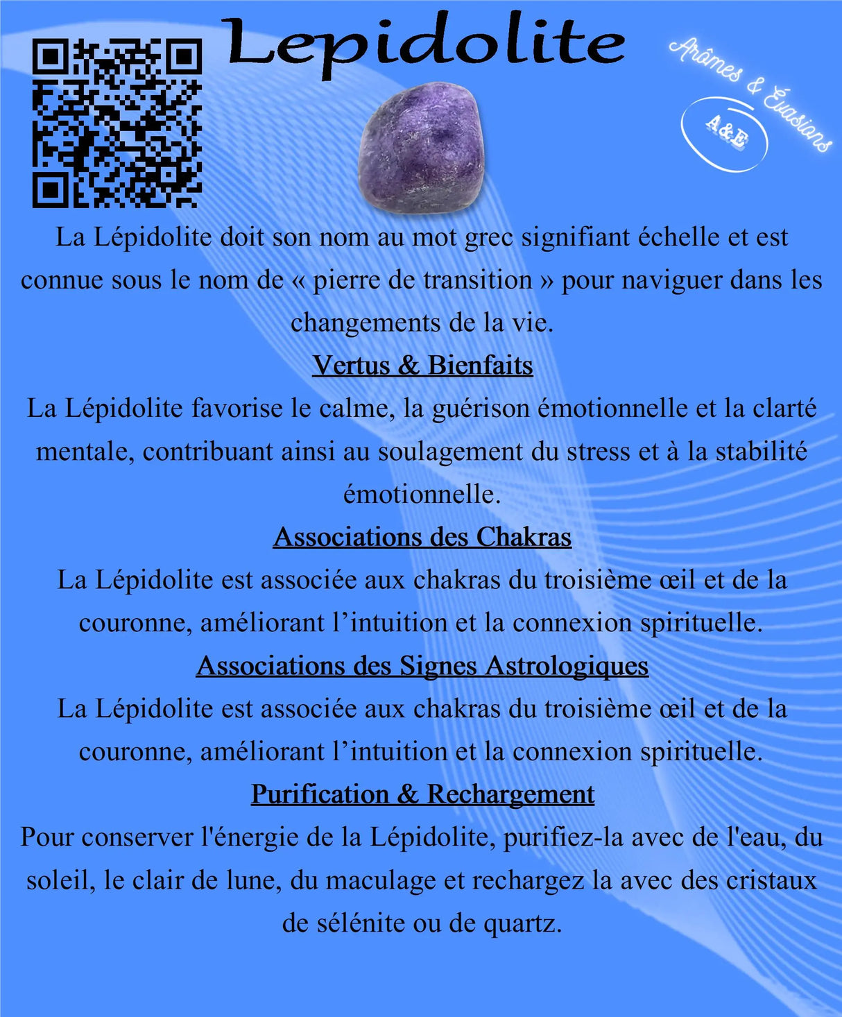 Descriptive Cards - Precious Stones & Crystals - Lepidolite