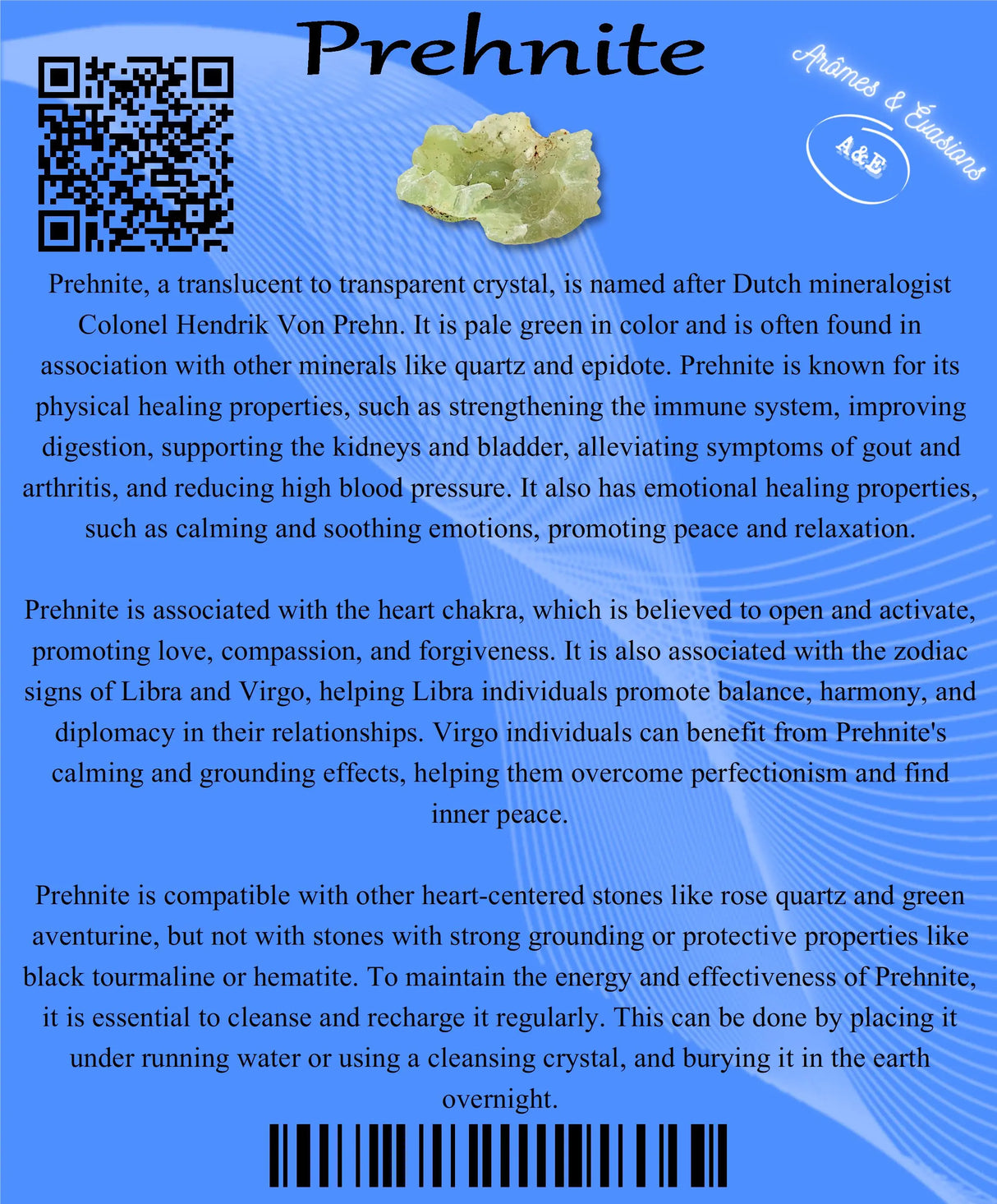 Descriptive Cards - Precious Stones & Crystals - Prehnite