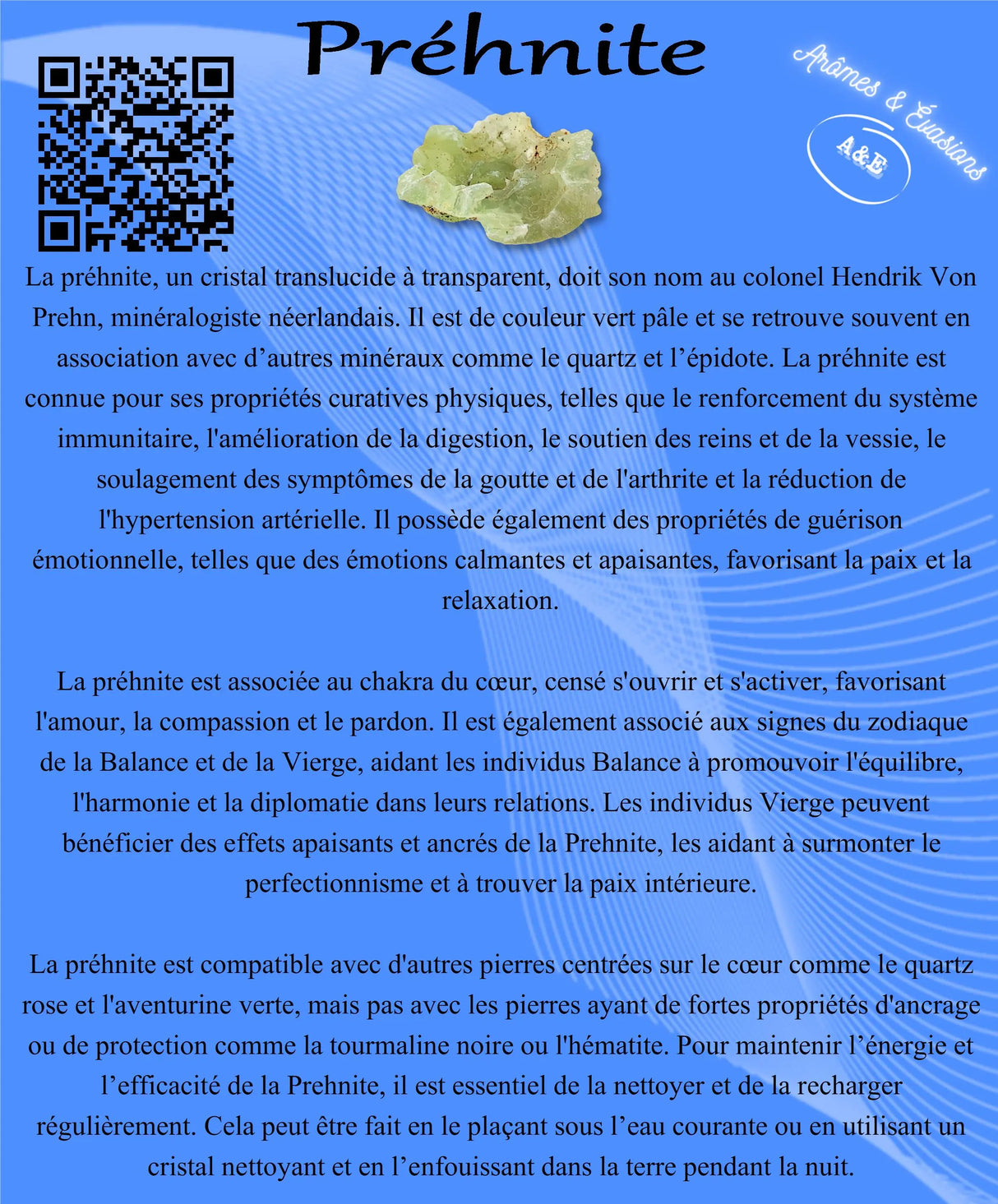 Descriptive Cards - Precious Stones & Crystals - Prehnite