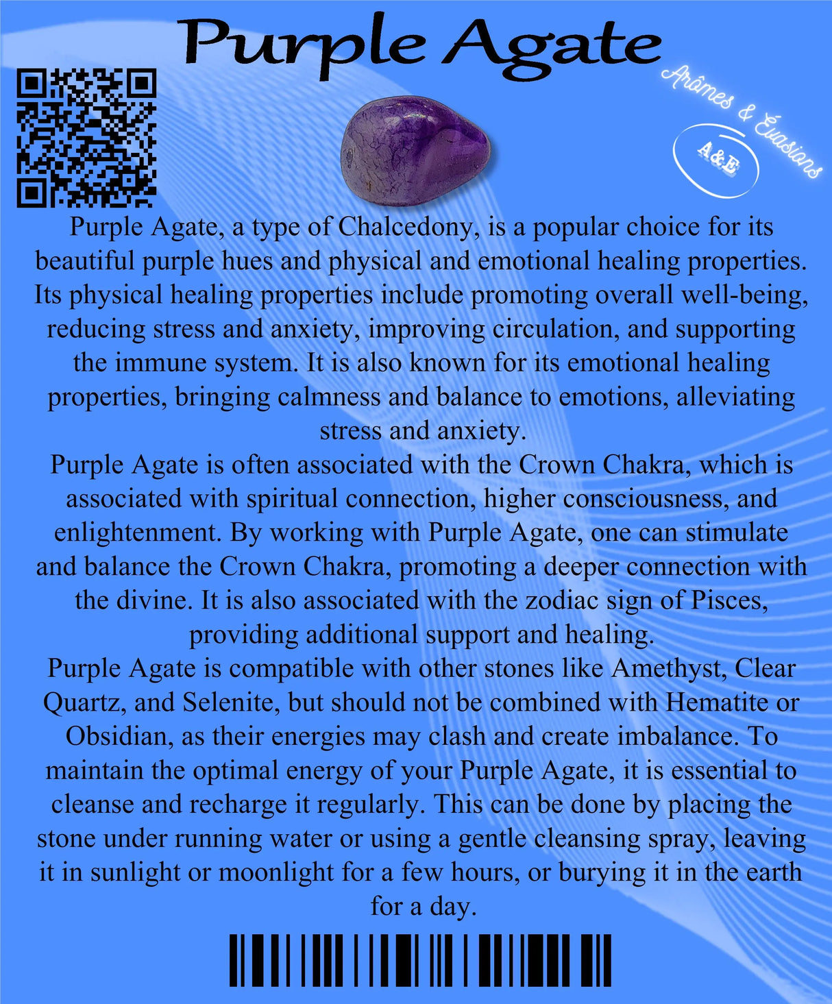 Descriptive Cards - Precious Stones & Crystals - Purple Agate