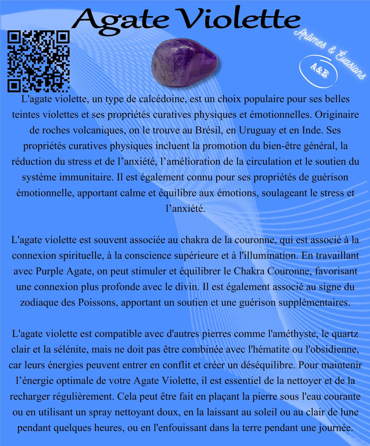 Descriptive Cards - Precious Stones & Crystals - Purple Agate