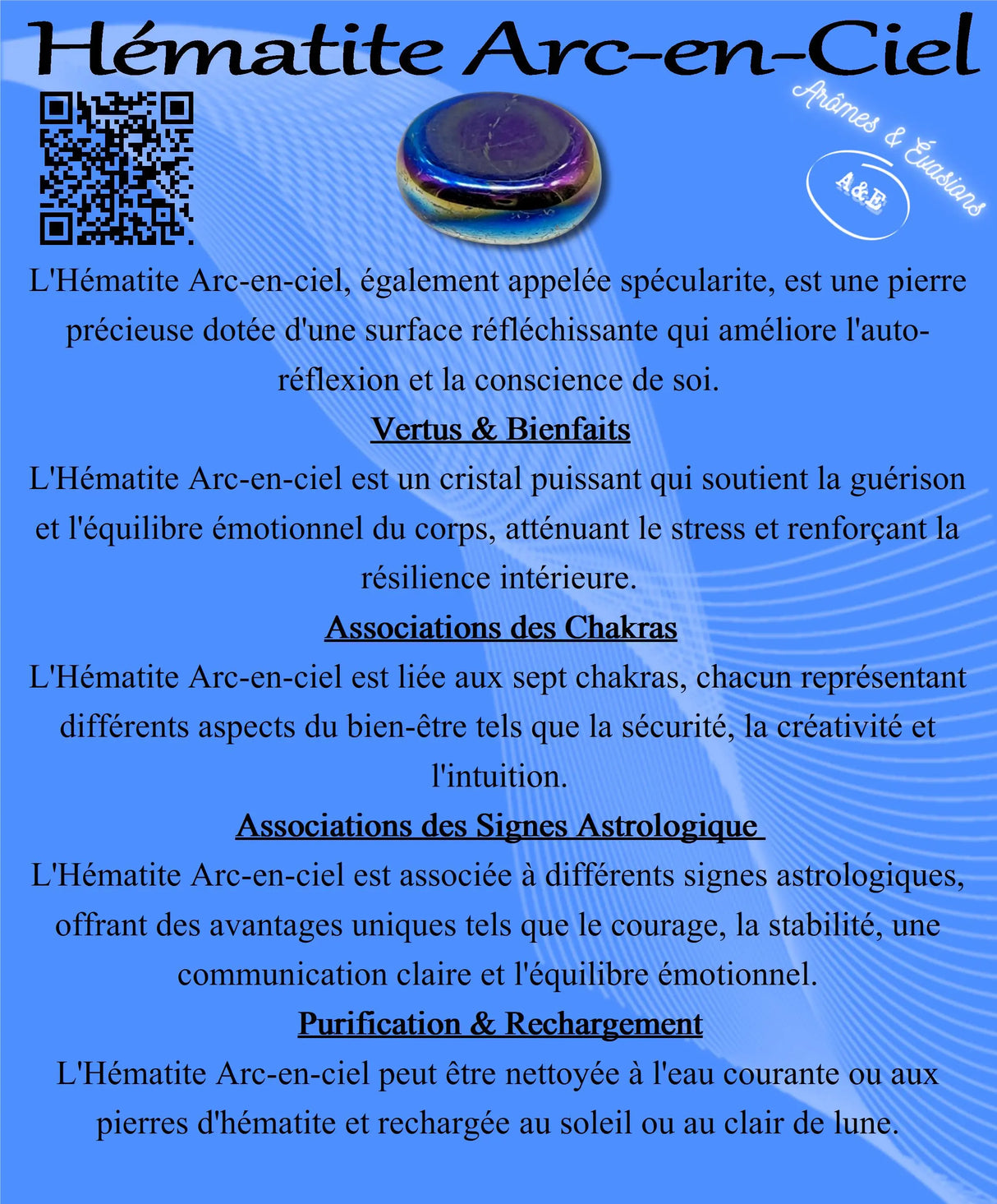 Descriptive Cards - Precious Stones & Crystals - Rainbow Hematite