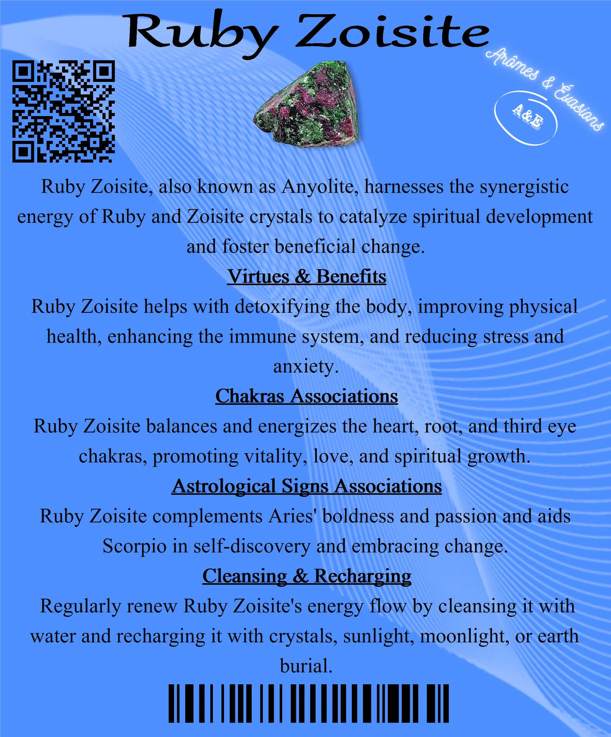 Descriptive Cards - Precious Stones & Crystals - Ruby Zoisite