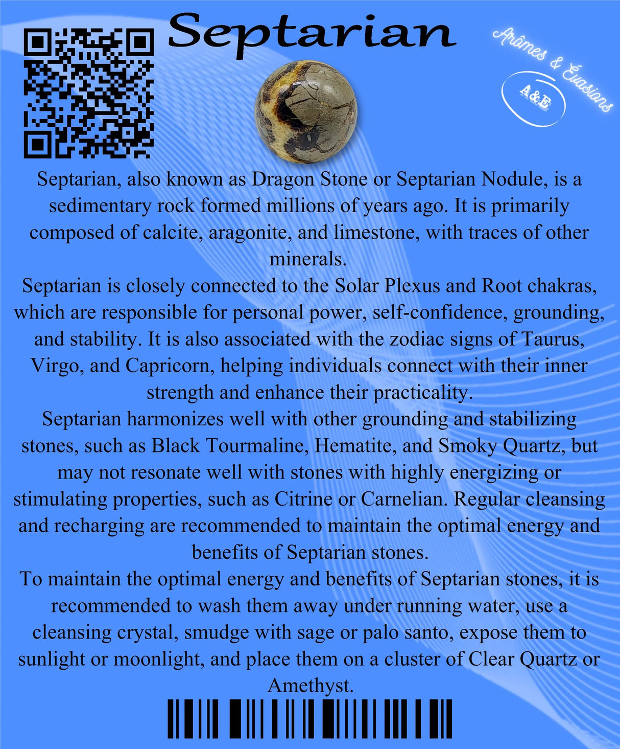 Descriptive Cards - Precious Stones & Crystals - Septarian (Dragonstone)