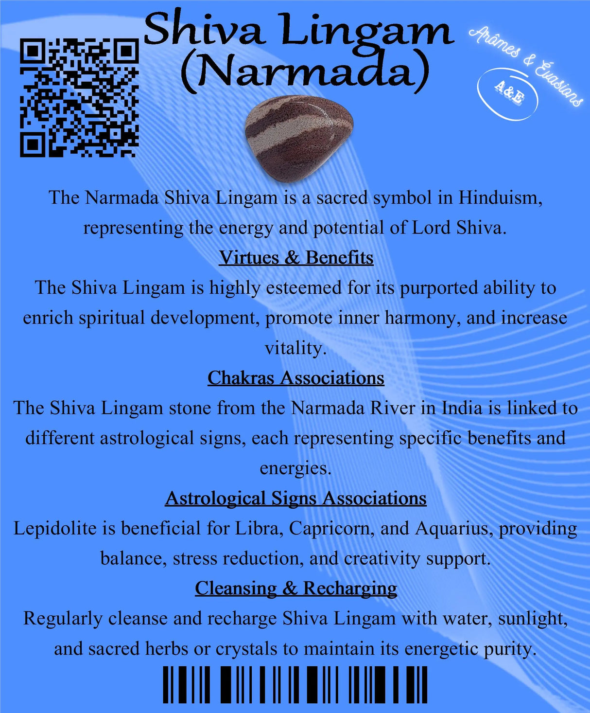 Descriptive Cards -Precious Stones & Crystals -Shiva Lingam (Narmada)