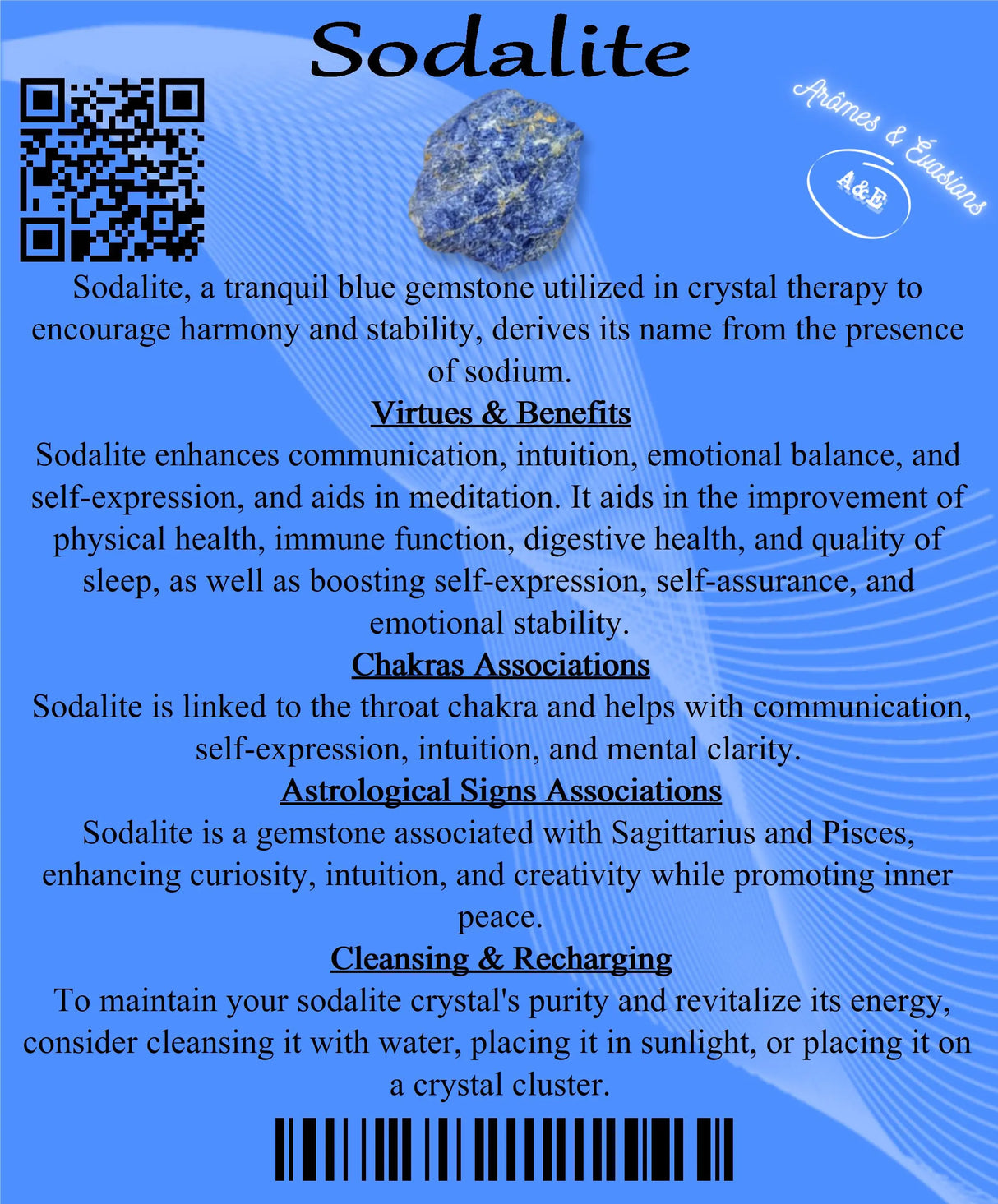 Descriptive Cards -Precious Stones & Crystals -Sodalite