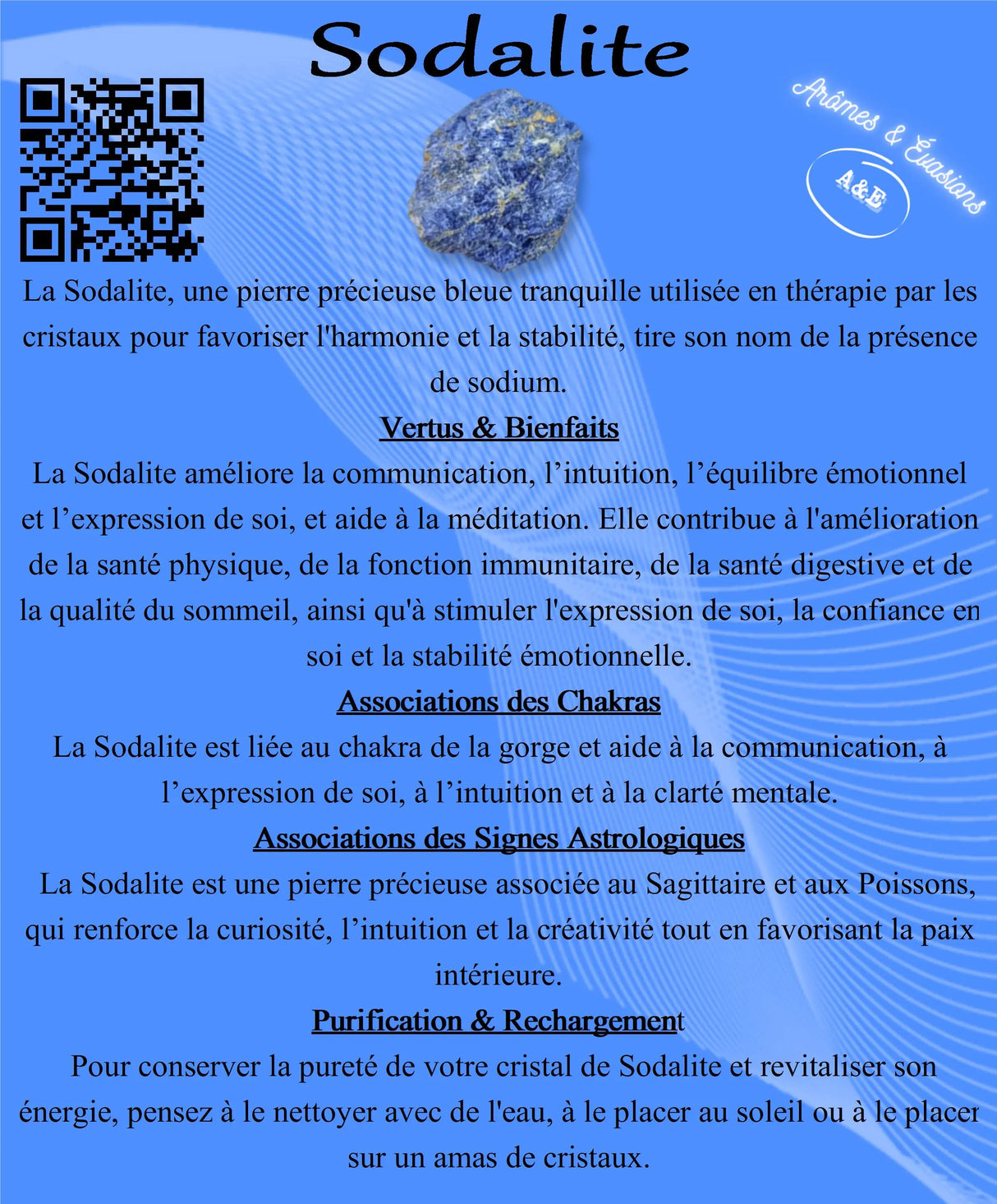 Descriptive Cards -Precious Stones & Crystals -Sodalite