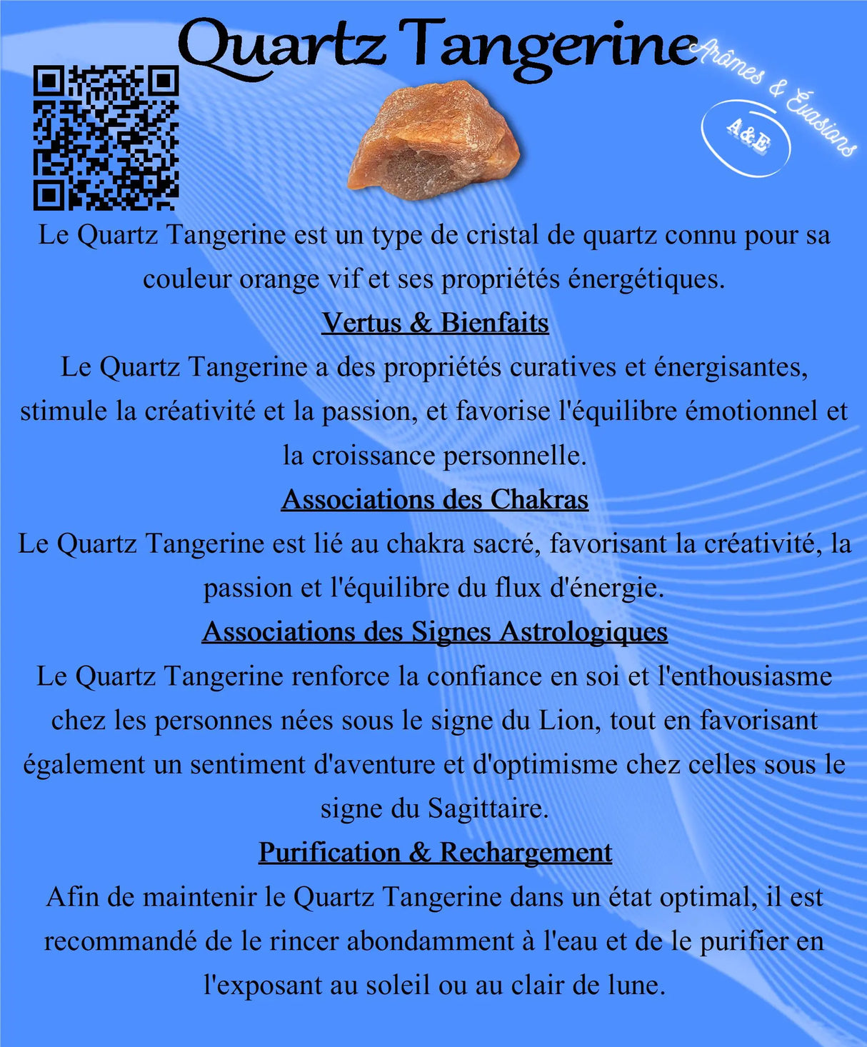 Descriptive Cards -Precious Stones & Crystals -Tangerine Quartz