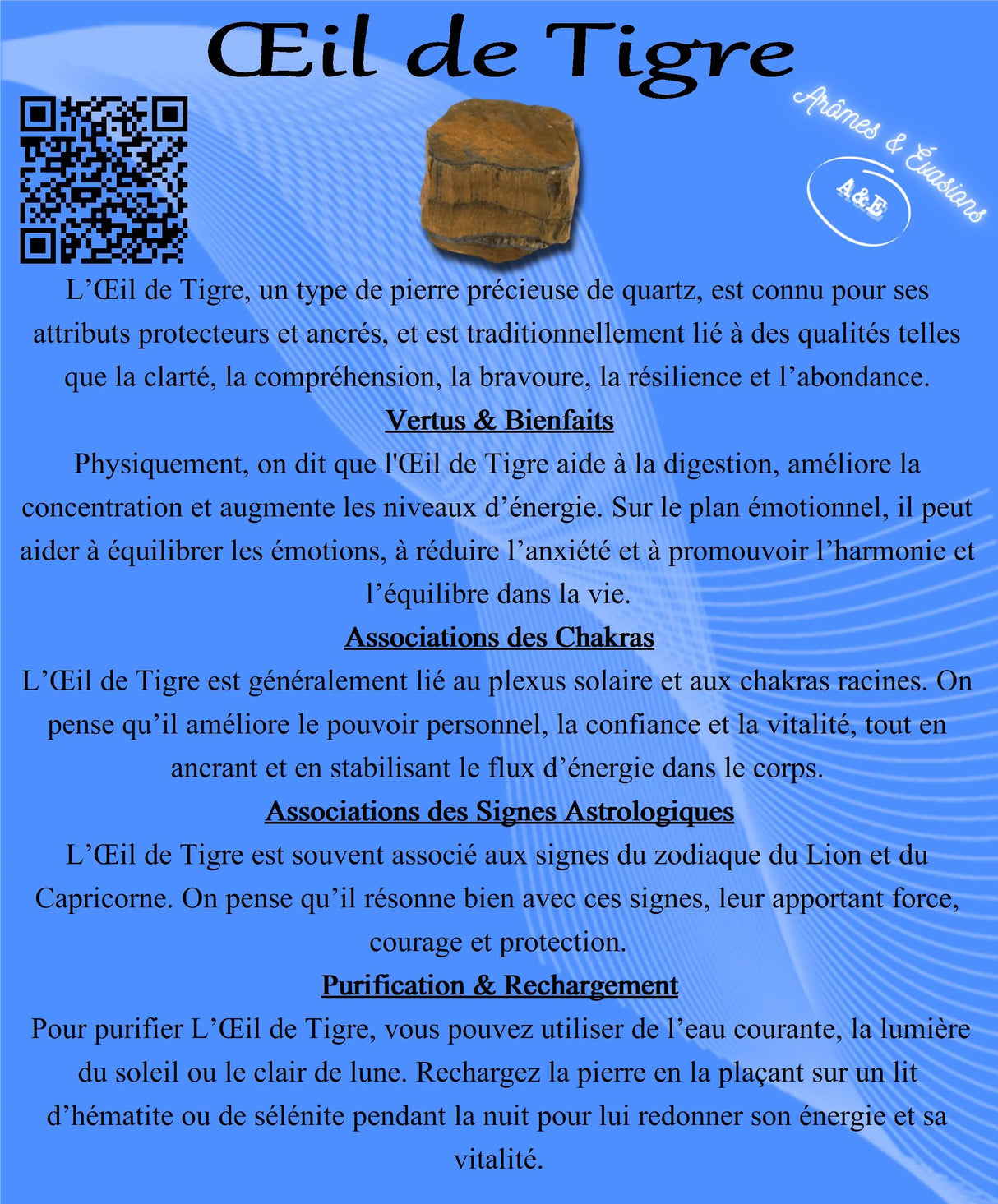 Descriptive Cards -Precious Stones & Crystals -Tiger Eye