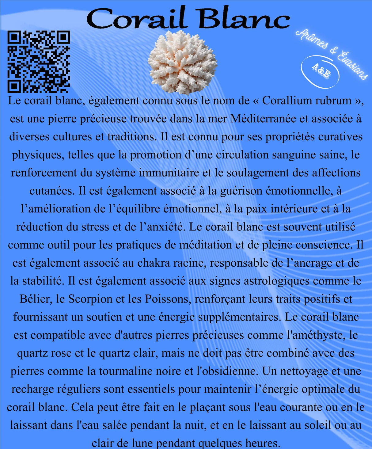 Descriptive Cards -Precious Stones & Crystals -White Coral