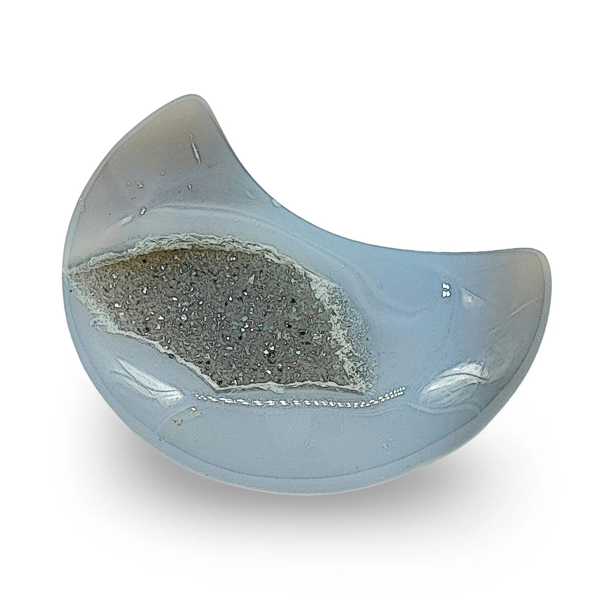 Geode -Agate Druzy -Moon Shape