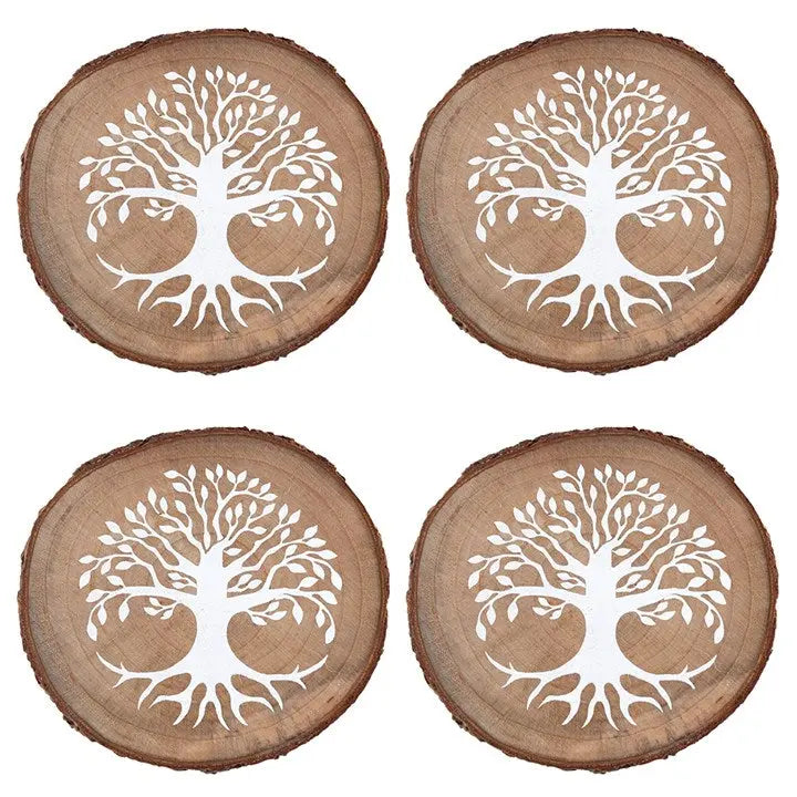 Home Decor - Coaster Set - Tree of Life Wood Slice