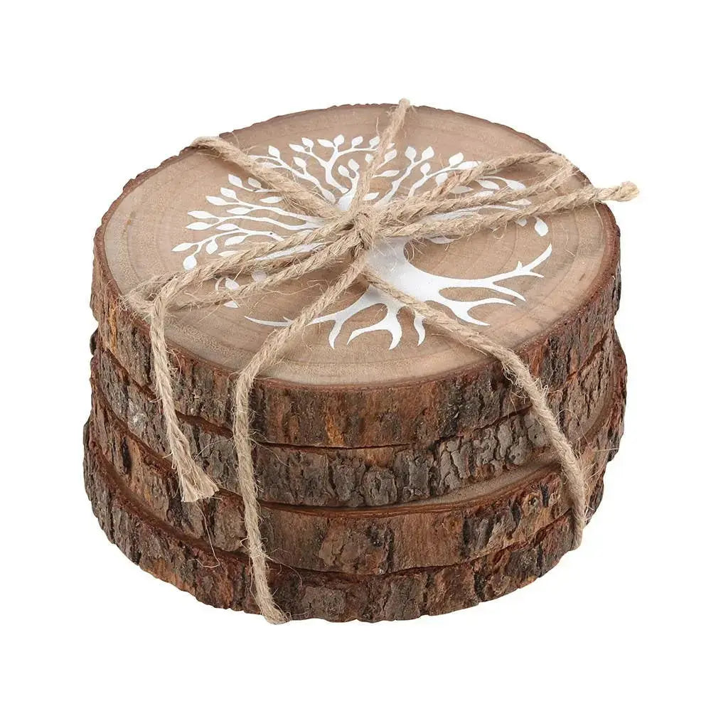 Home Decor - Coaster Set - Tree of Life Wood Slice