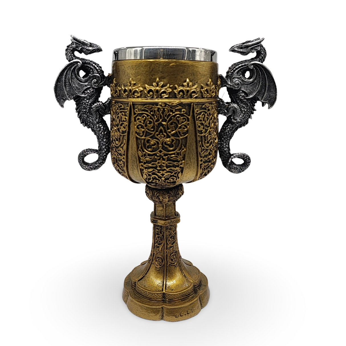 Home Decor -Chalice -Double Dragon