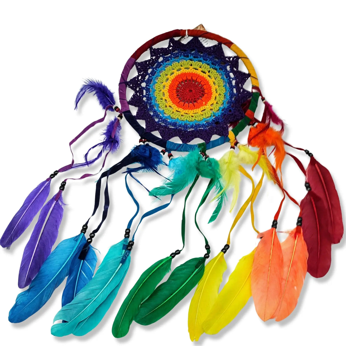 Home Decor -Dreamcatcher -Woven & Feathers -7 Chakras -8.5"DIA