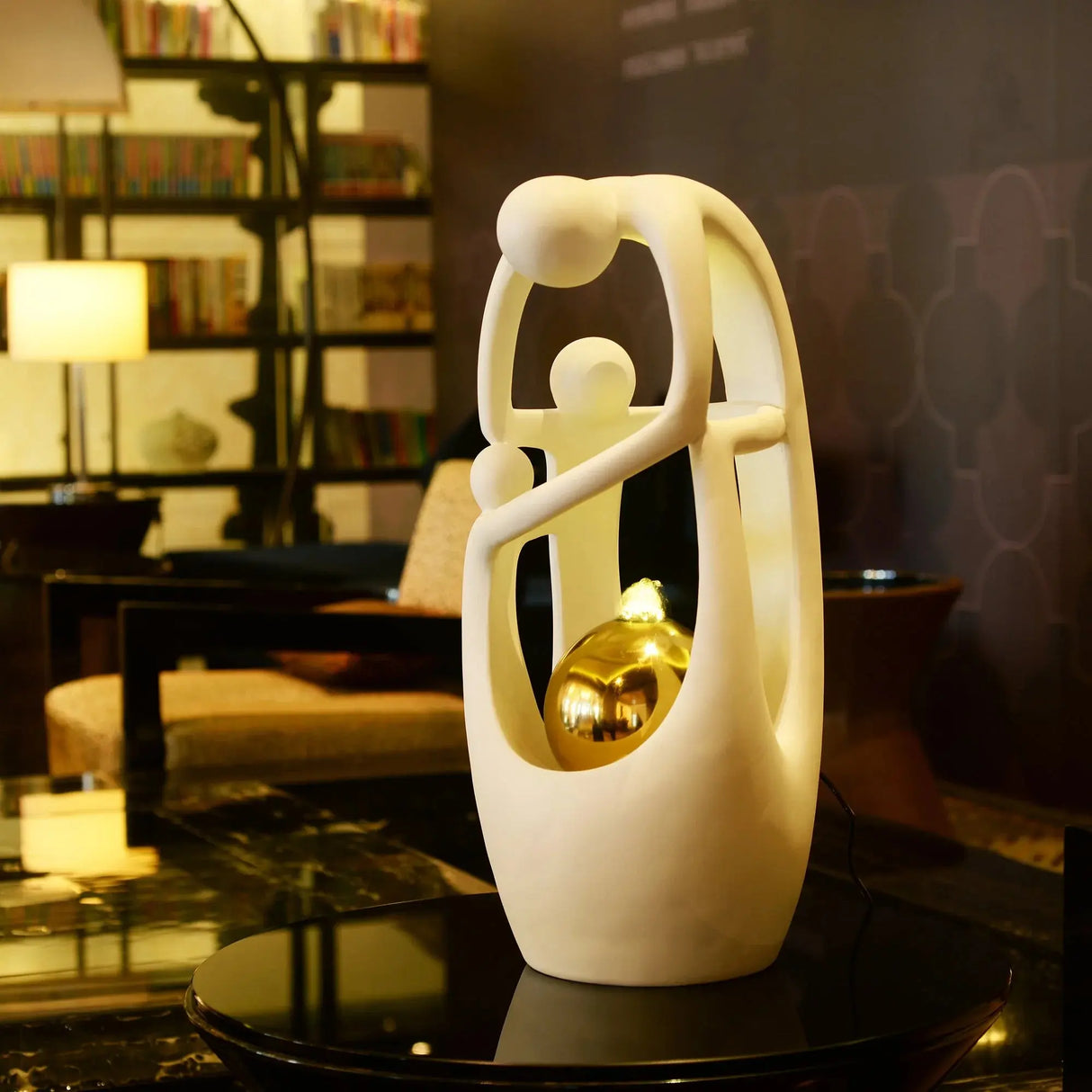 Home Decor - Fountain - Large Triple Tabletop - Harmony Elegance - White