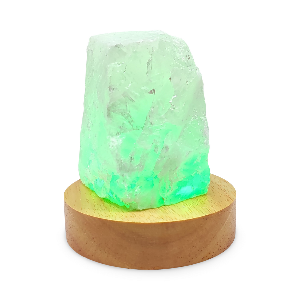 Home Decor -Mini Lamp -Natural Quartz -Wooden Base Light
