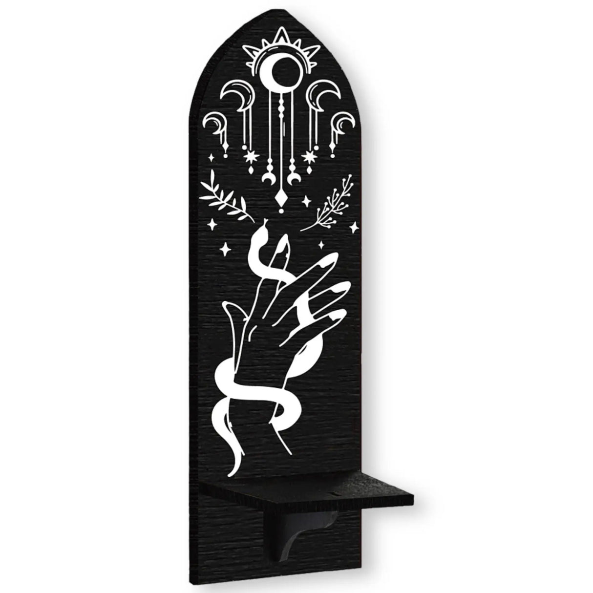Home Decor -Mystic Wood Mounted Shelf Hand with Snake