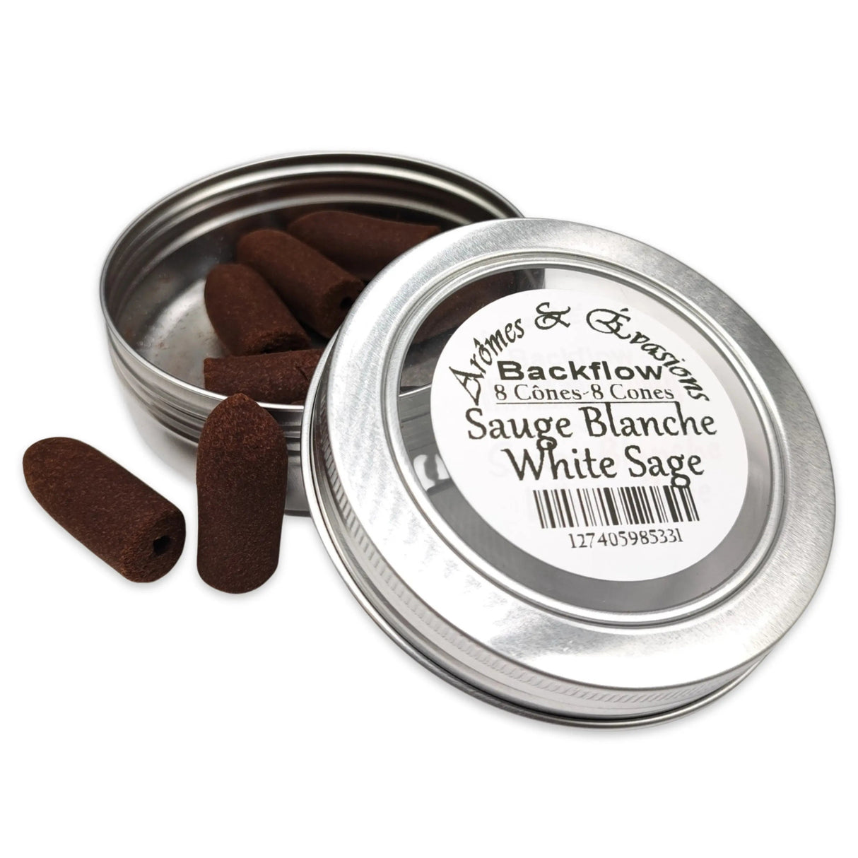 Incense - Backflow Cones - White Sage - 8 Cones