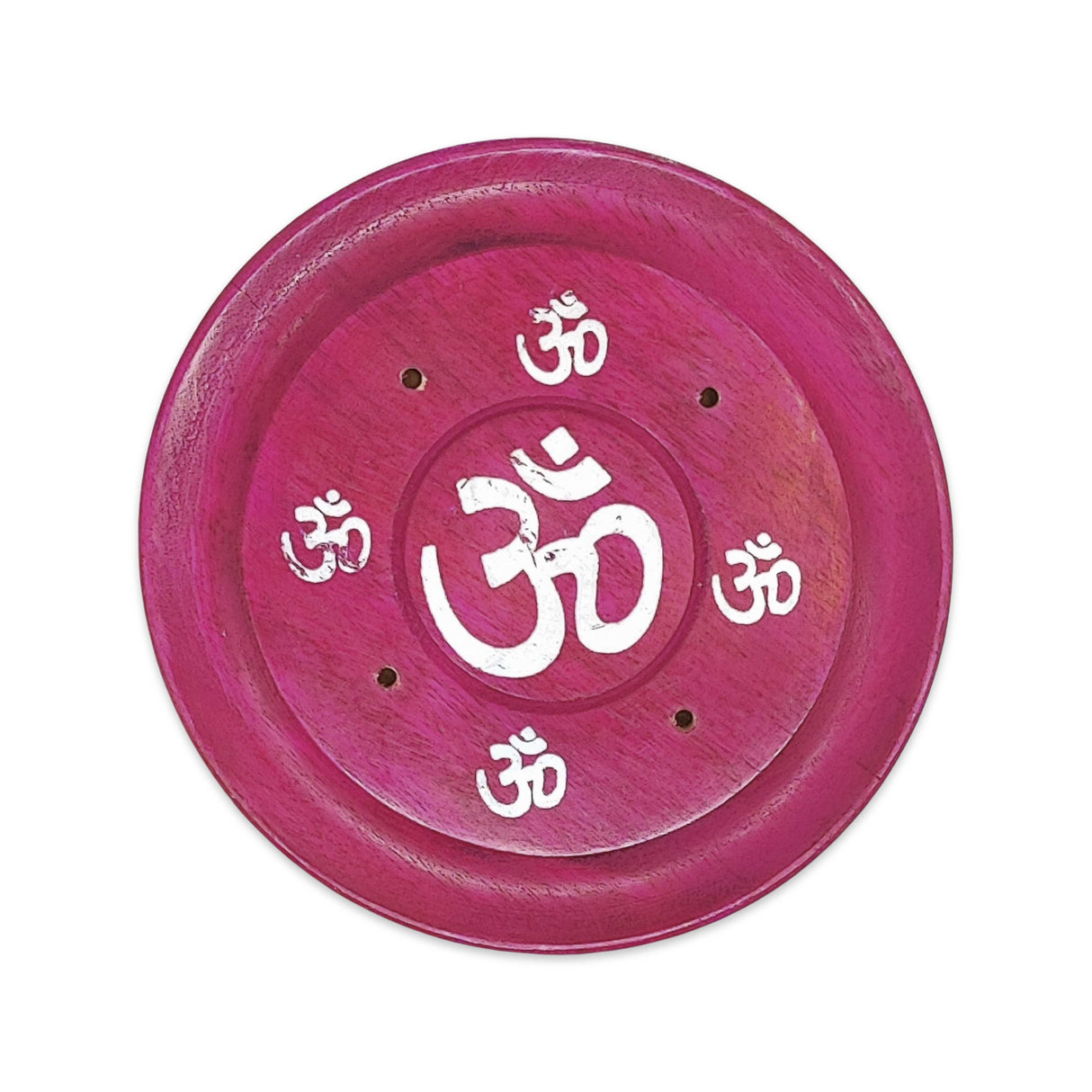 Incense Burner -Sticks -Mango Wood -Assorted Design Plates Pink