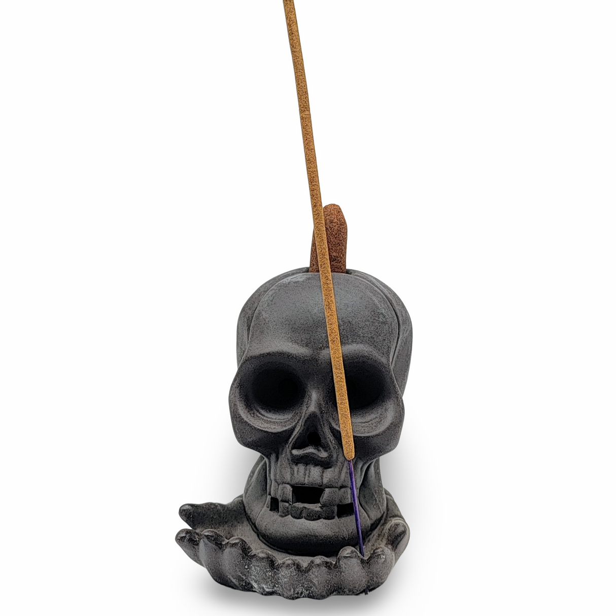 Incense Burner -Ceramic -Backflow & Sticks Holders -Skull