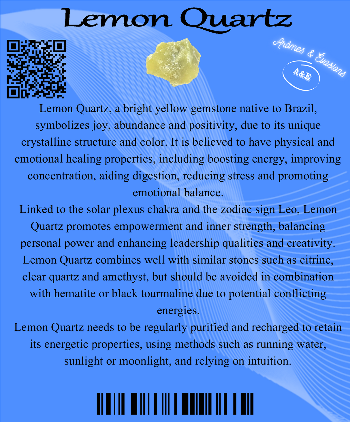 Descriptive Cards - Precious Stones & Crystals - Lemon Quartz