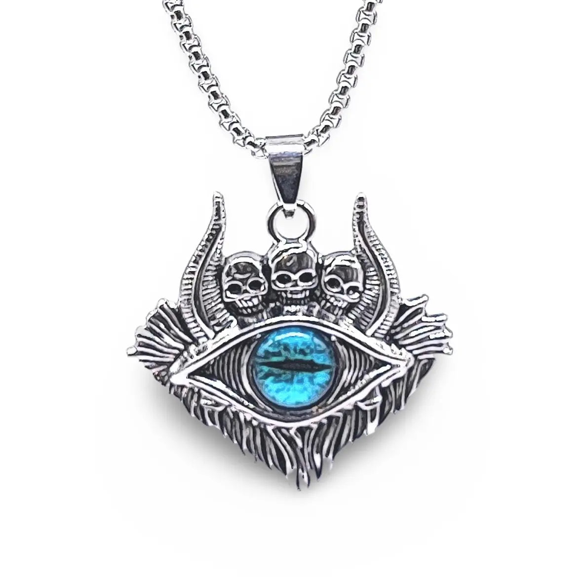 Necklace - Azure Skull Dragon Eye