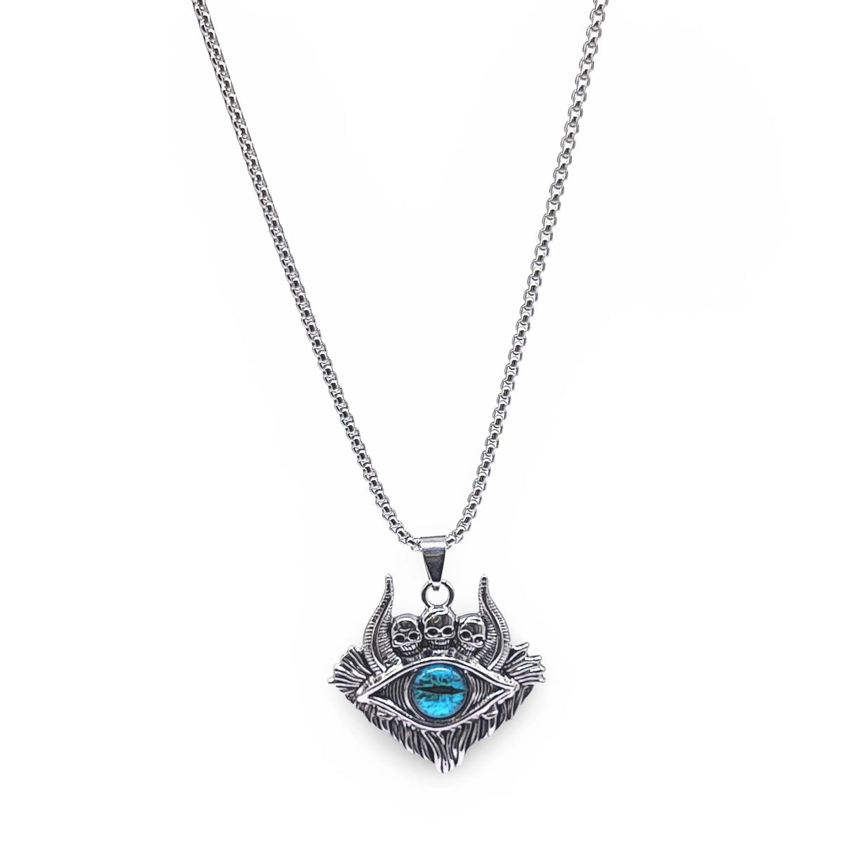 Necklace - Azure Skull Dragon Eye