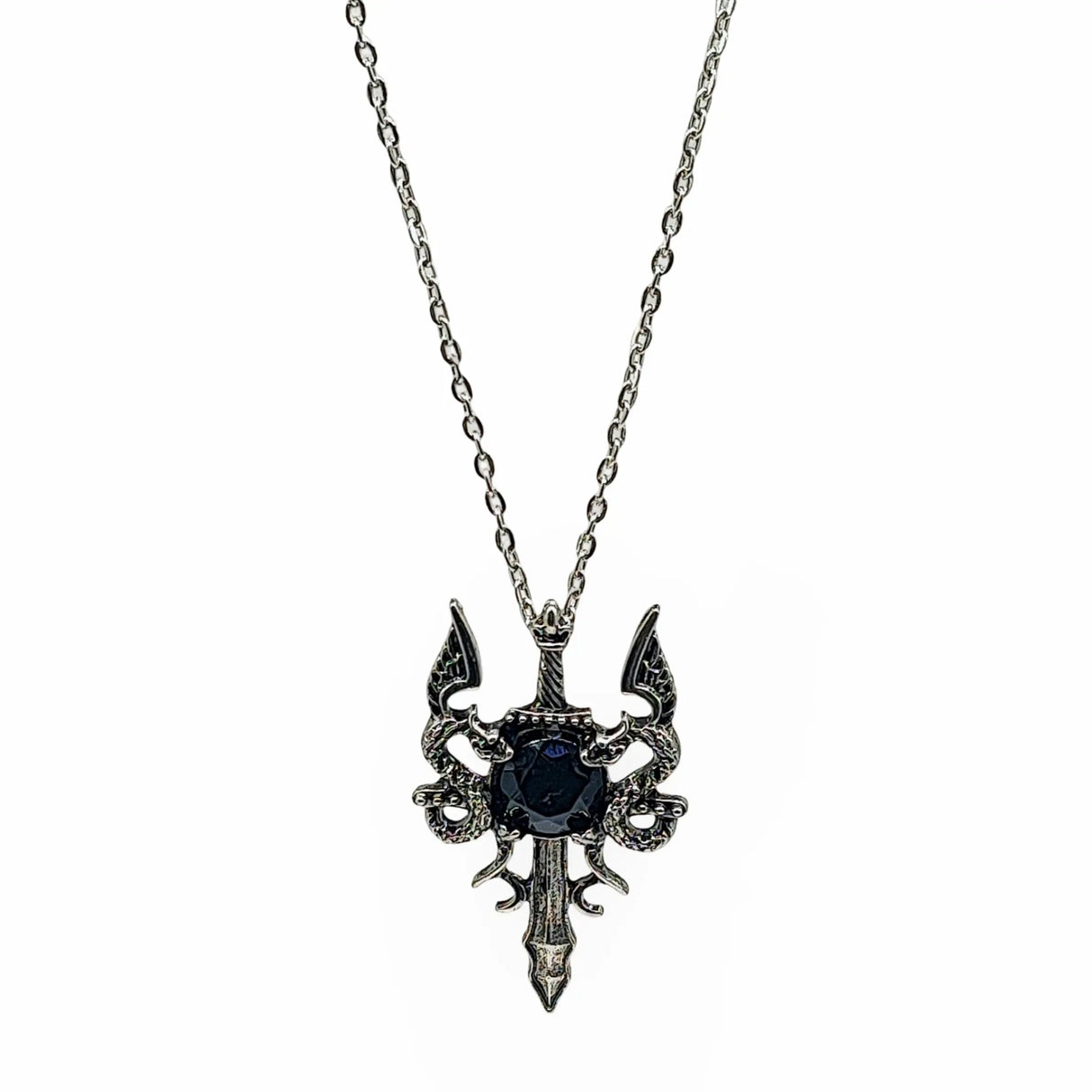 Necklace - Dragon Sword - Black Obsidian