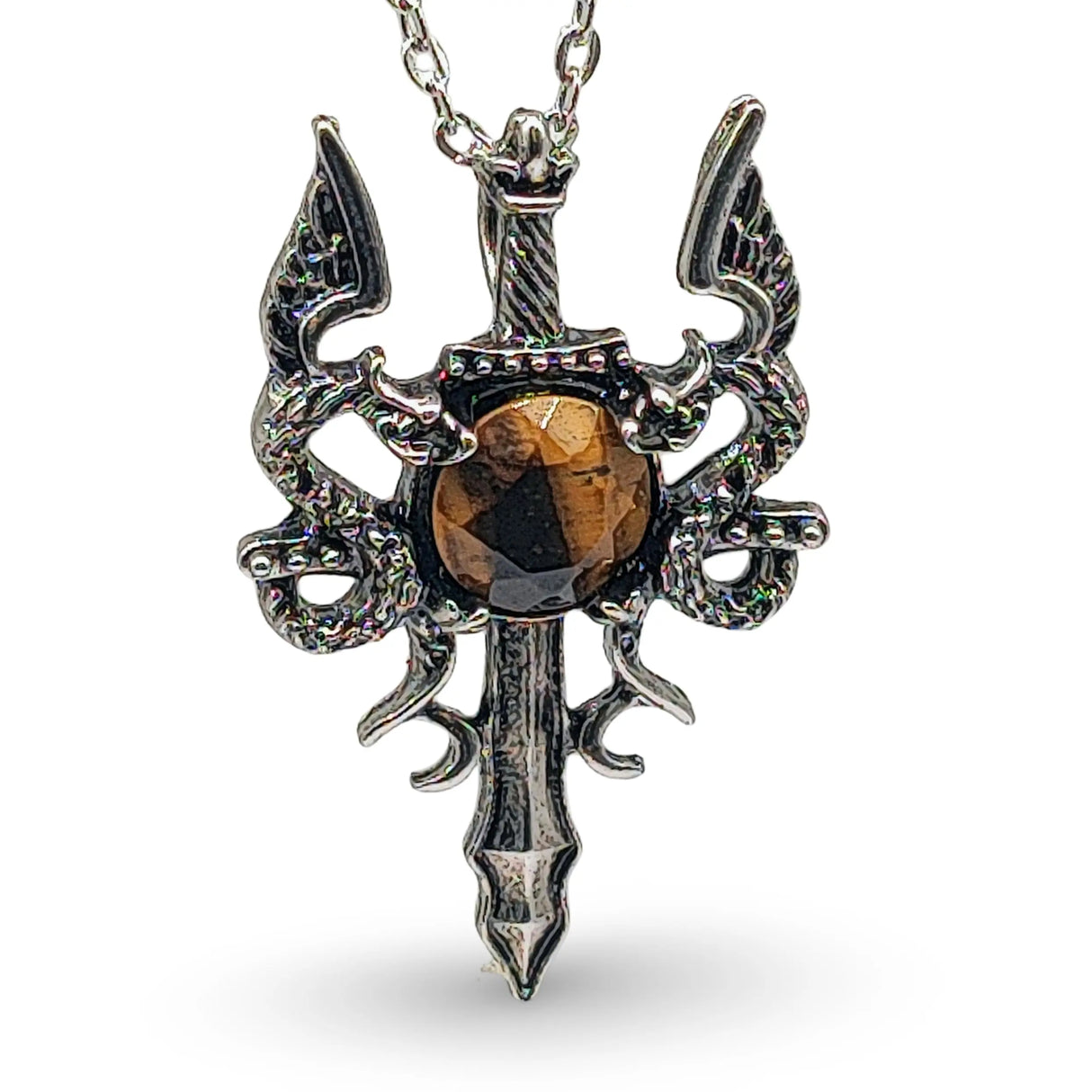 Necklace - Dragon Sword - Tiger Eye