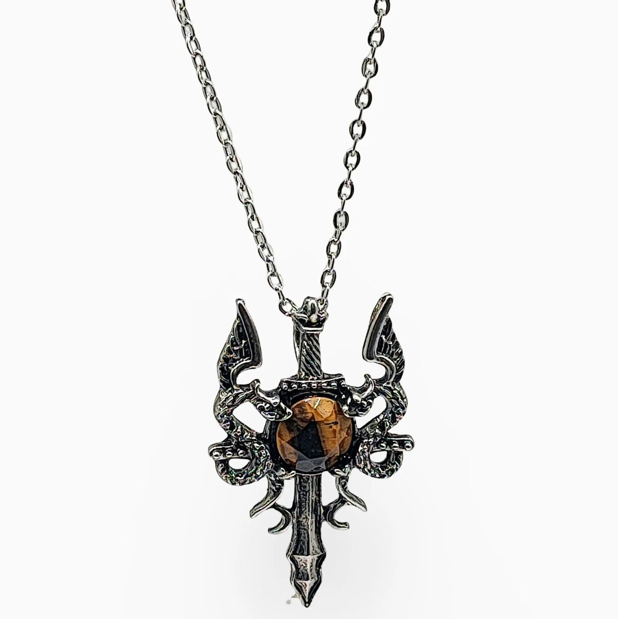 Necklace - Dragon Sword - Tiger Eye